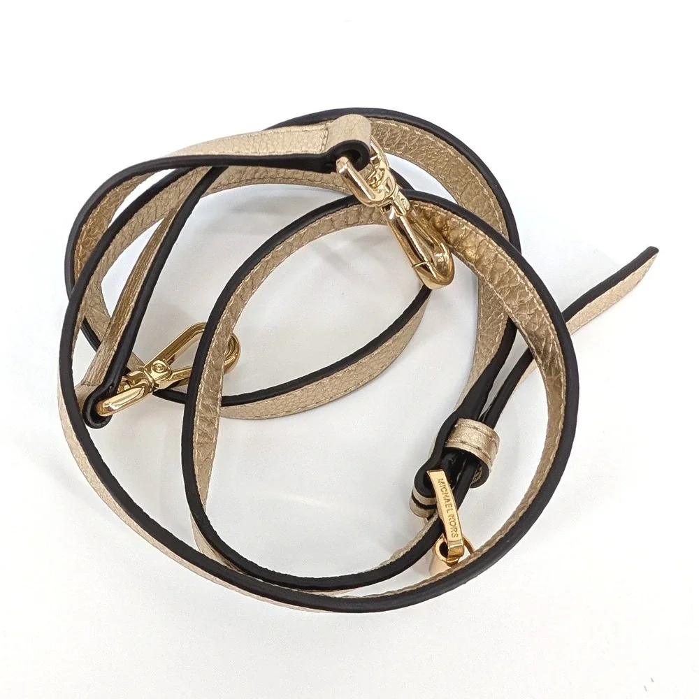 Michael Kors Gold Metallic Leather Adjustable‎ Crossbody Handbag Strap 44